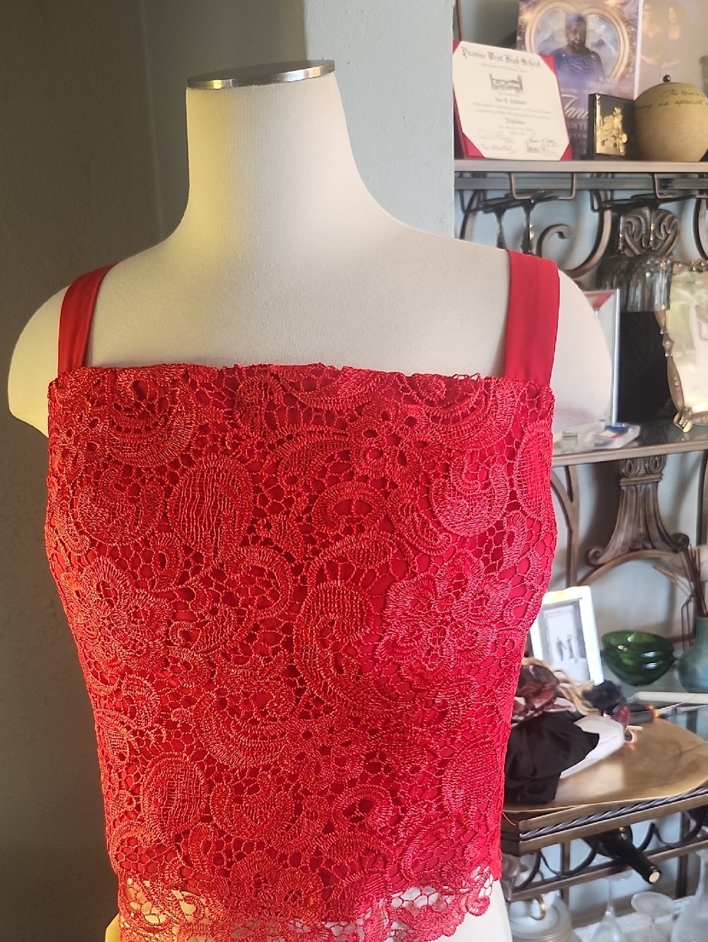 LanTing Red Lace  Bride Top NWT  Camisol Tank